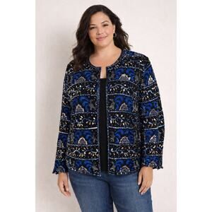 1980s Sequin beaded 46” bust Adrian Papell Dinner Jacket Large XL Cuple